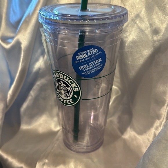 VINTAGE Brand New Venti Sz Starbucks Double Insulated Original Crest w/new straw - Picture 2 of 4